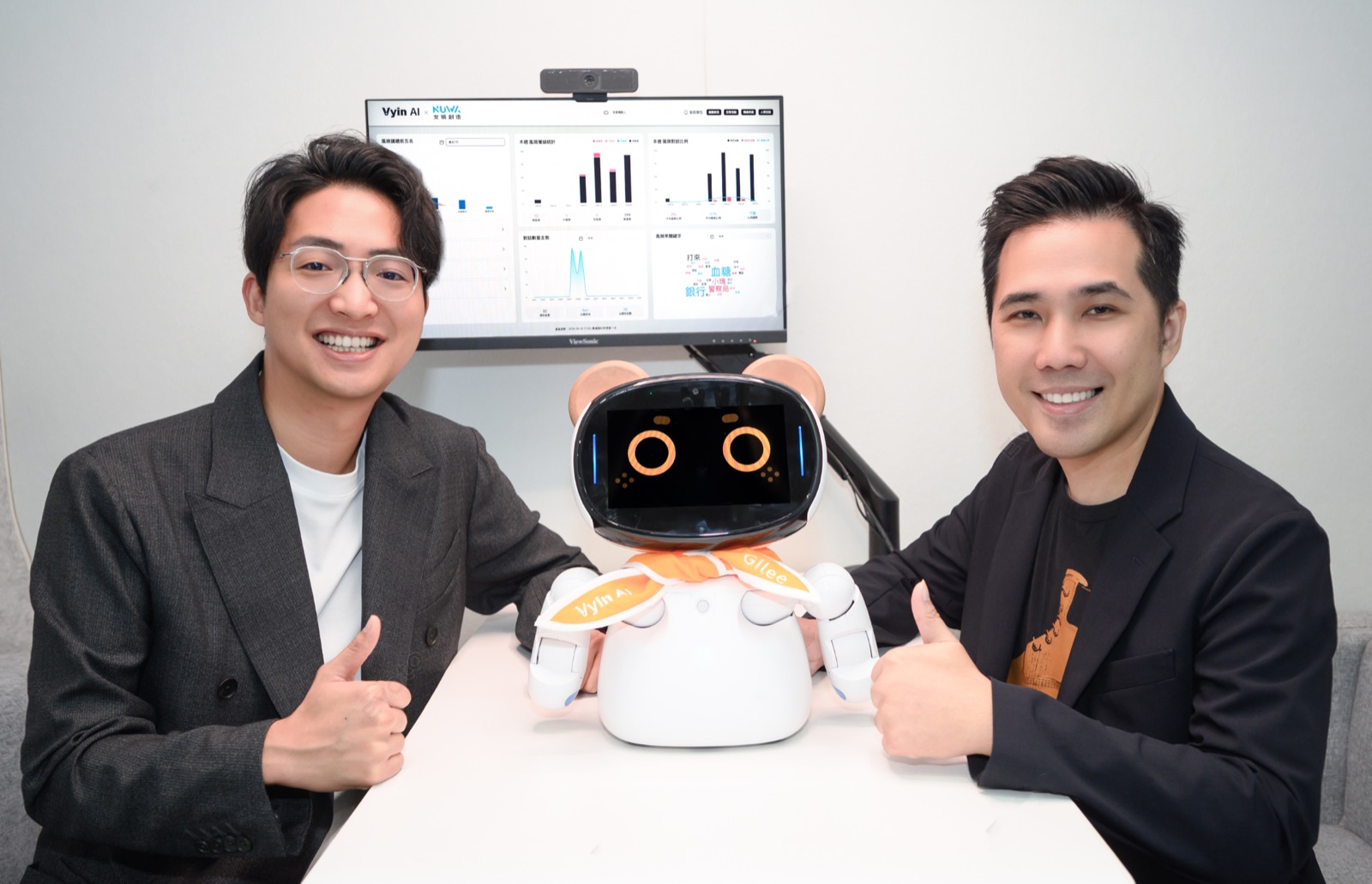 Vyin AI 與 NUWA 團隊與凱比機器人及風險儀表板